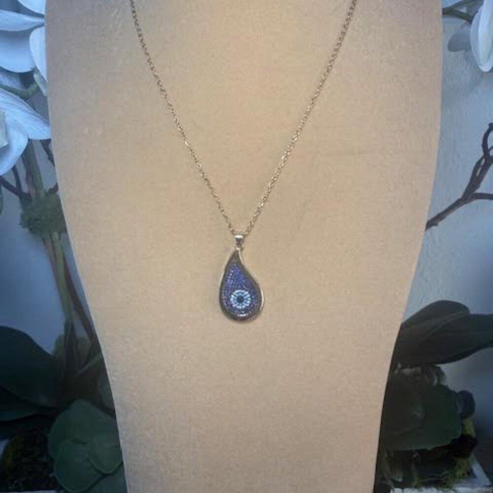 Stainless Steel Evil Eye Necklace – Made in Greece